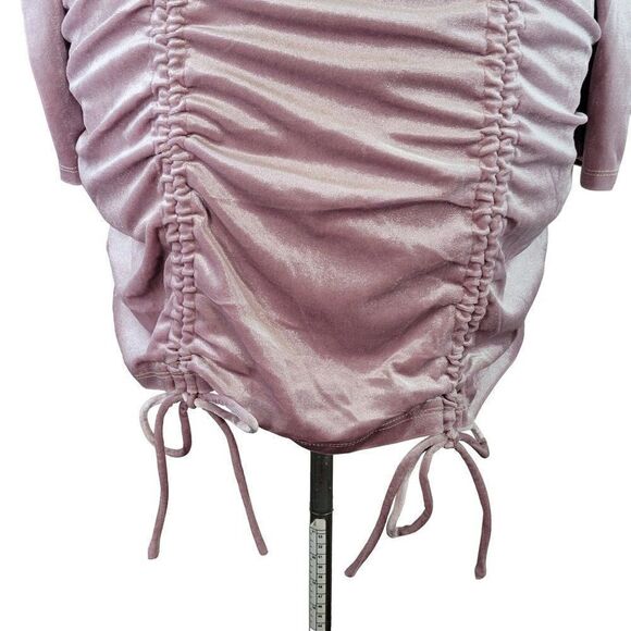Wild Fable Ruched Light Mauve Velvet Bodycon Dress Sz XL - Picture 5 of 9